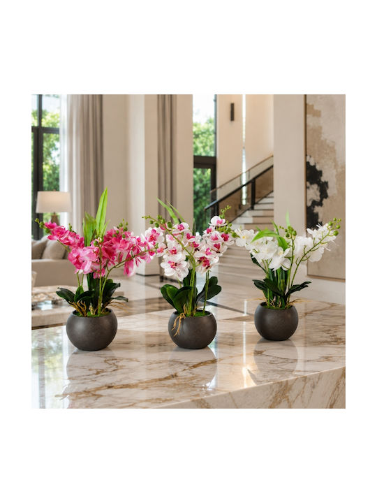Dekorative Künstliche Orchidee 42cm Schwarzes Topf 87552-3