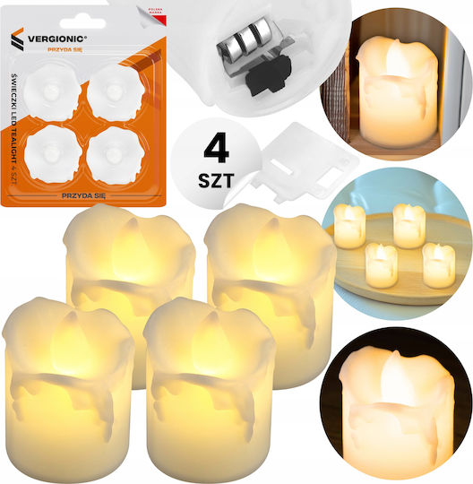 Vergionic Lămpi Decorative Pentru Masă LED Lumânăriță 4 Bucăți