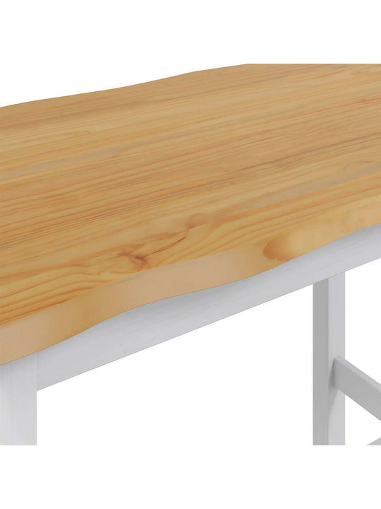 Masă Bar din Lemn Masiv Alb 112x70x91 cm