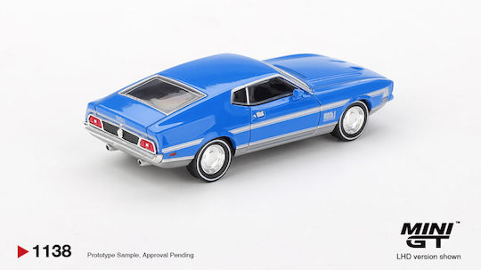 Model Mașină Ford Mustang Mach 1 Grabber Blue 1971 Scara 1:64 Mini GT MGT01138-L
