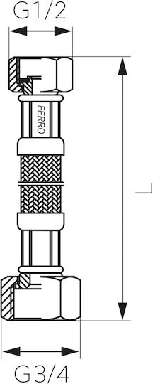 Furtun Spiralat De Conexiune L-70 Cm 1-2" X 3-4"