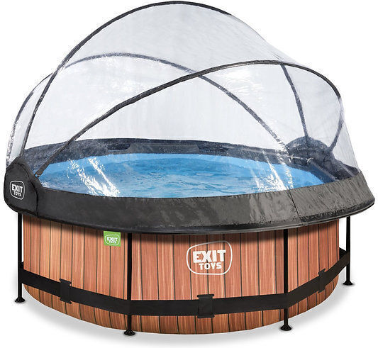 Exit Toys Piscină Rotundă cu Cadru Metalic 244x76cm Maro