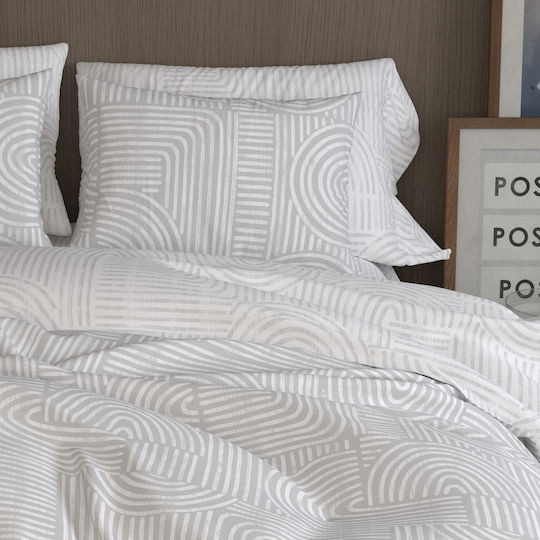 Charalambidis Textiles Шалтета Едноспално От Памук И Полиестер Сив 160x220см