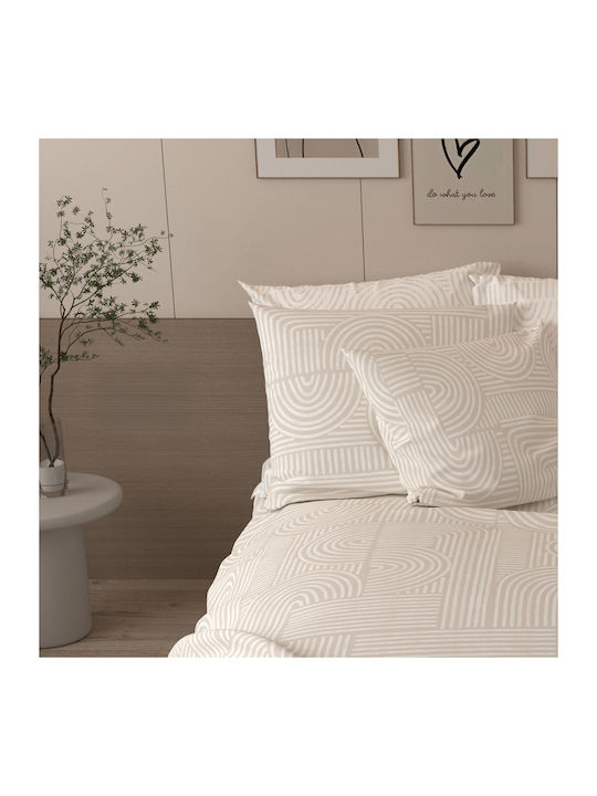 Charalambidis Textiles Κουβερλί Υπέρδιπλο από Βαμβάκι & Πολυεστέρα Μπεζ 220x240cm