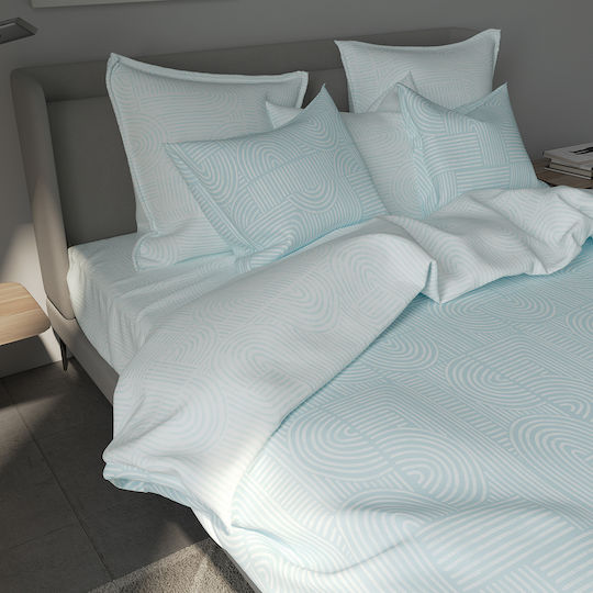 Charalambidis Textiles Шалте Единично От Памук И Полиестер Светлосин 160x220см