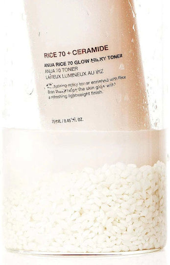 Anua Rice 70 + Ceramide Milky Υγρό Τόνωσης Προσώπου με Ρύζι, Ceramides & Νιασιναμίδη 250ml