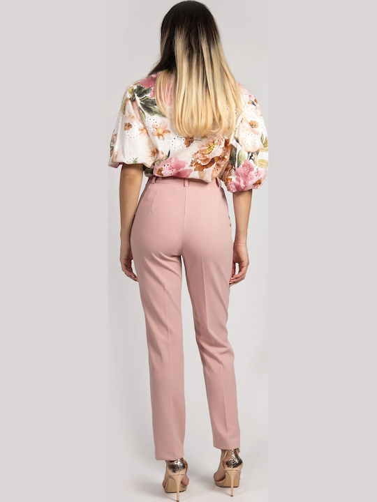 Damenbluse Baumwoll-Kurzärmelig Blumen Weiß