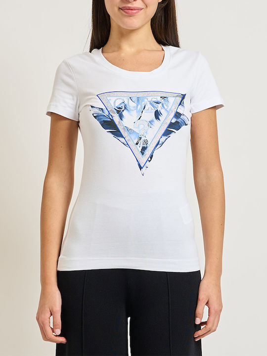 Guess Triangle Дамска тениска Бяла