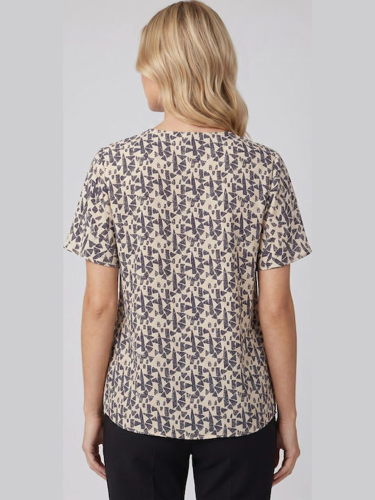 Women's Crop Top with V-Neckline Ecru