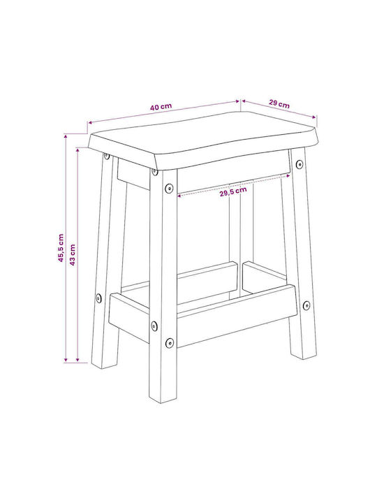 Σκαμπό Μπαρ Ξύλινο Μαύρο 2τμχ 40x29x45.5εκ.