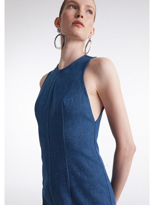 Summer Midi Denim Blue Dress