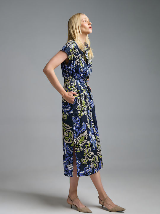 Sommer Midi Hemdkleid Blumen