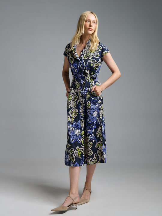 Sommer Midi Hemdkleid Blumen