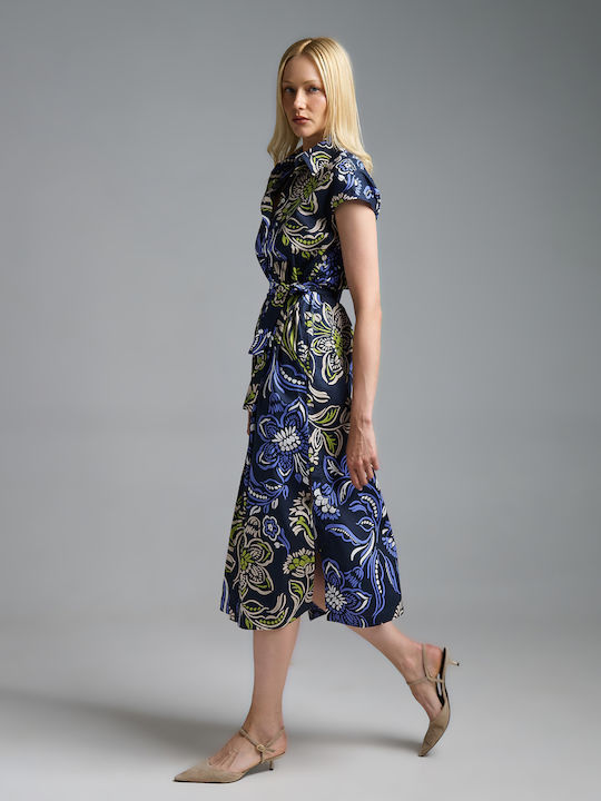 Sommer Midi Hemdkleid Blumen