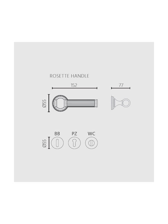 Zogometal Middle Door Lever With Rosette 2501 Pair Black
