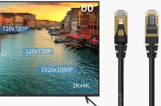 Orico Direct Attach Copper Cat.7 10Gbps Network Cable Ethernet Outdoor 5m Black