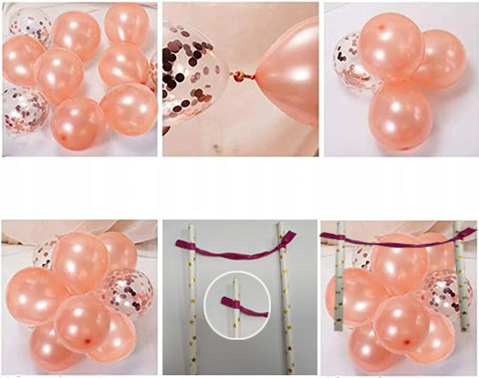 Silver White Balloon Topper Silver Confetti