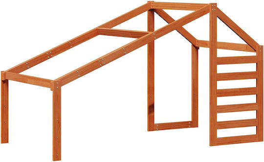 Kinderbett Koje Einzeln Braun für Matratze 90x190cm