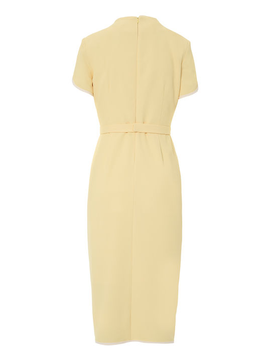 Summer Midi Wrap Dress Yellow