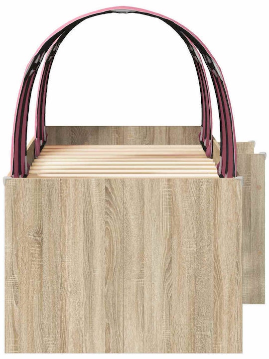 Pat pentru copii Semi Dublu Bej pentru Saltea 203x111cm