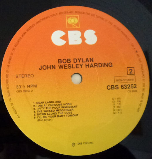 Bob Dylan John Wesley Harding Vinyl