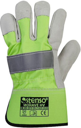 Stenso Mohave HV Gloves for Work Leather-Cotton 1pcs