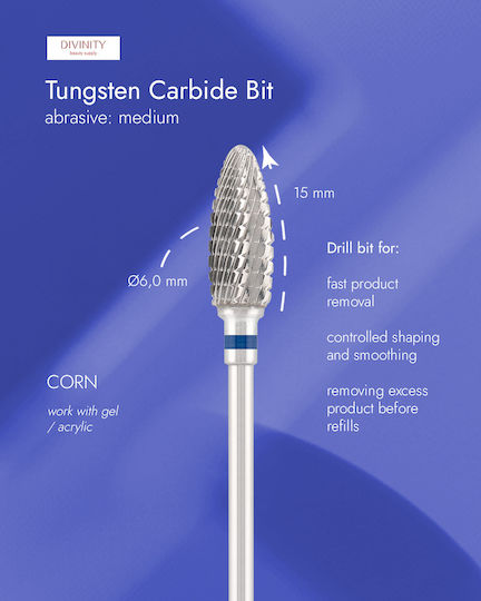 Divinity Beauty Supply Bormașină Pentru Unghii Carbură Albastră DBT-292B060