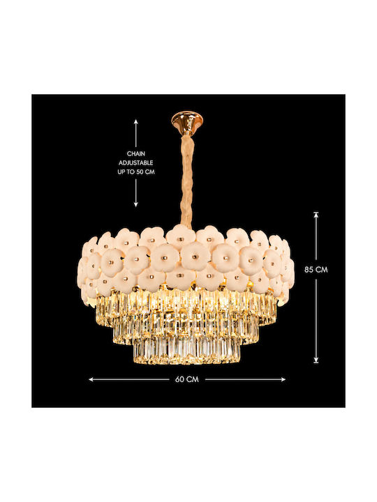 Alista Home Kronleuchter 13xE14 / E14 mit Kristallen Gold / Gold AT1CT-IM1P-HT2L-CC7005/600WH Alista Home Kronleuchter 13xE14 / E14 mit Kristallen Gold / Gold AT1CT-IM1P-HT2L-CC7005/600WH