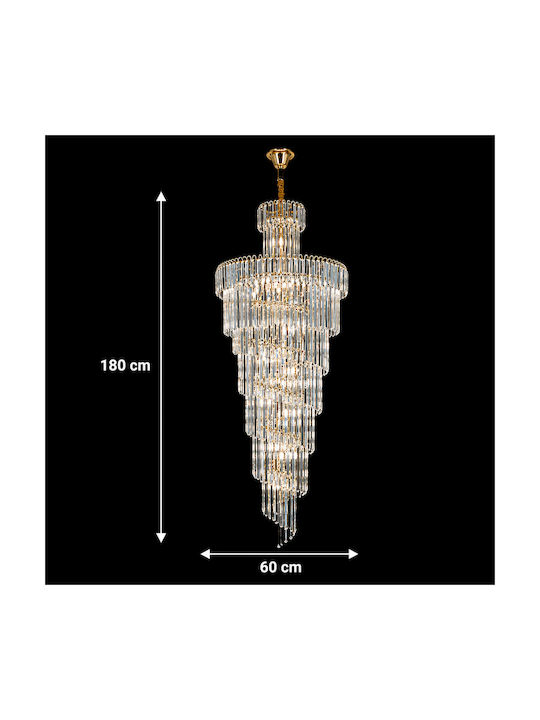 Alista Home Alista Home Kronleuchter 27xE14 Ø60cm mit Kristallen Gold Alista Home Alista Home Kronleuchter 27xE14 Ø60cm mit Kristallen Gold