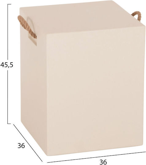 Ξύλινο Σκαμπό Μπεζ 36x36x45cm Ξύλινο Σκαμπό Μπεζ 36x36x45cm