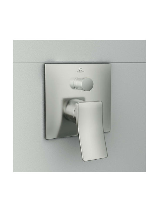 Ideal Standard Μίκτης Μπαταρίας Εντοιχισμού για Ντουζιέρα 2 Εξόδων Ασημί