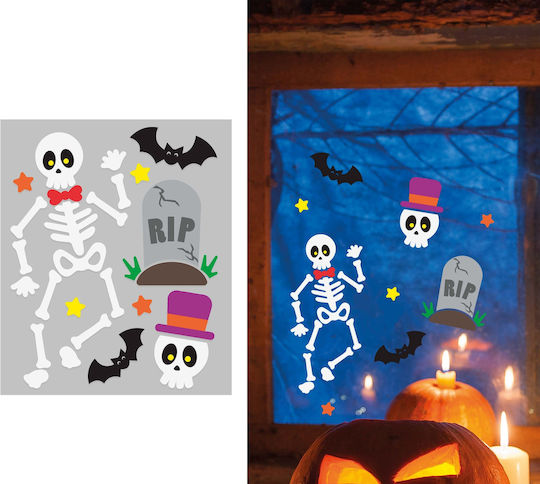 Decorations Gel Stickers Window Glass Skeleton Skeleton Cemetery Halloween