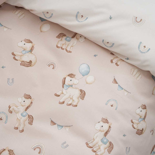 Vesta Home Комплект бебешка калъфка за завивка с калъфка за възглавница Pony 120x160 см