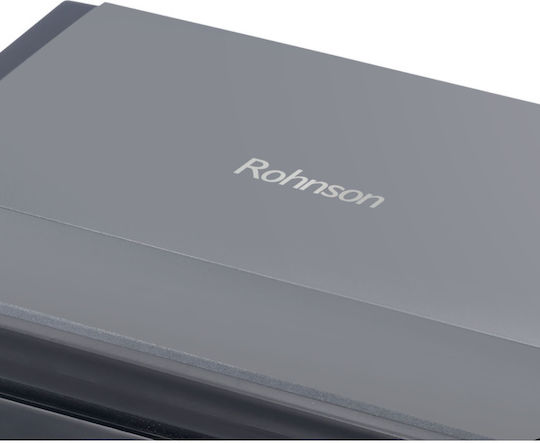 Rohnson Sandwich Maker with Non-Stick, Removable, Magnetic Plates for 2 Toasts 800W Grey