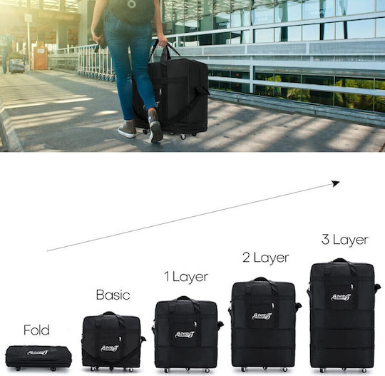 Sack Voyage Black with Wheels Fabric M80xW20xH47cm
