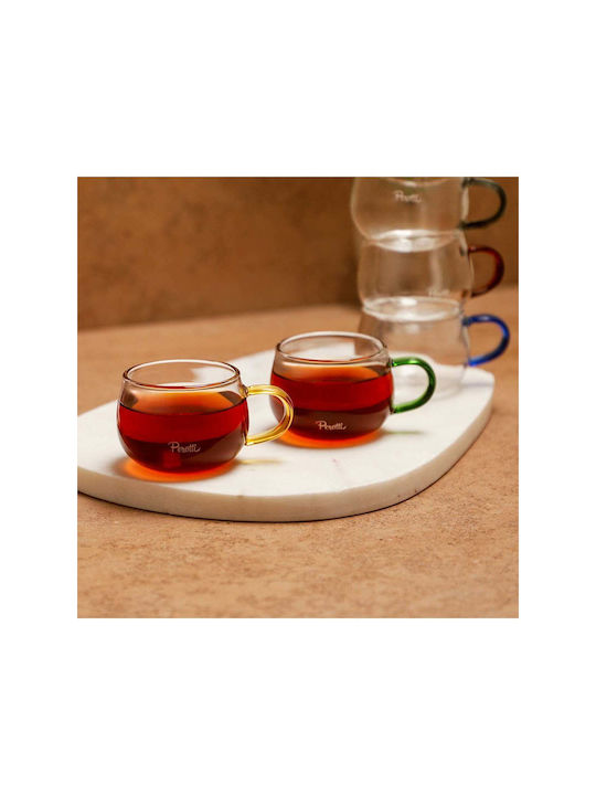 SteweHome Κούπα Γυάλινη Πολύχρωμη 150ml 6τμχ