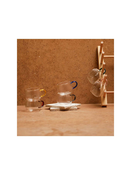 SteweHome Κούπα Γυάλινη Πολύχρωμη 150ml 6τμχ