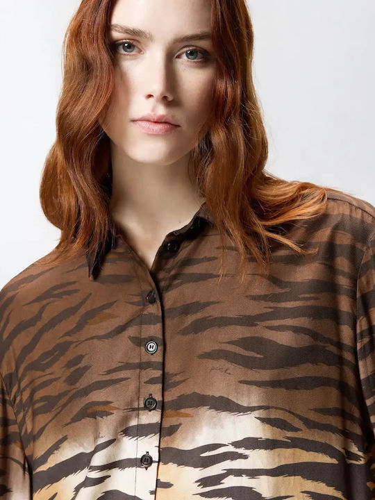 Camicia Μακρυμάνικο Γυναικείο Πουκάμισο Brown