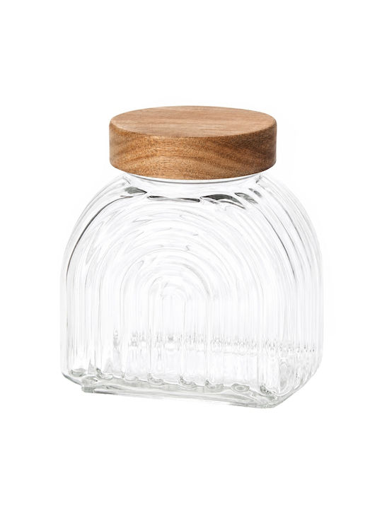 Glass Jar for Sugar Coffee Tea Cereals with Lid Brown 600ml 1 Piece