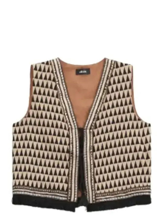 Damenweste Beige/Schwarz