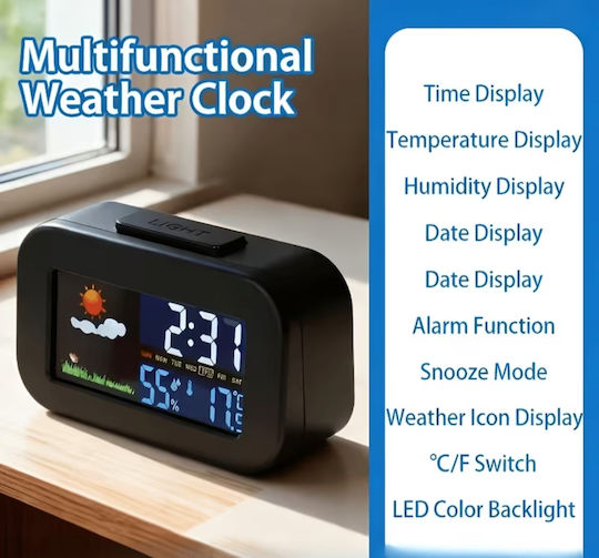 Smart Clock Дигитален Термометър за Използване в Закрито Помещение