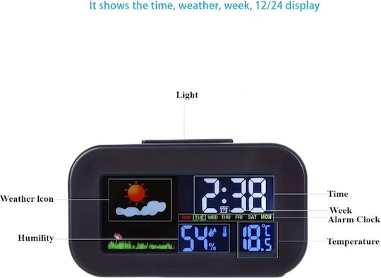 Smart Clock Дигитален Термометър за Използване в Закрито Помещение