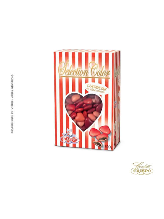 Confetti Crispo Selection Sugared Almonds in Hearts Shape with Chocolate Brown Flavour 500gr