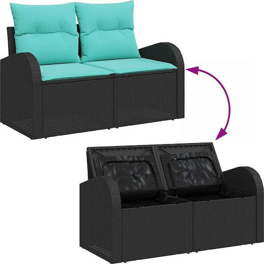 Set Cameră De Zi Pentru Exterior Din Material Sintetic 5 Piese Turcoaz Cu Perne