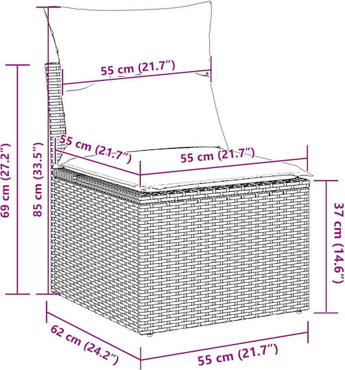 Set Cameră De Zi Pentru Exterior Din Material Sintetic 5 Piese Turcoaz Cu Perne