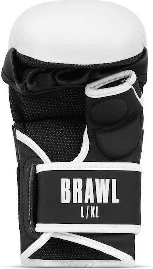 MMA Gloves Tapout Brawl MMA Sparring Gloves White Black