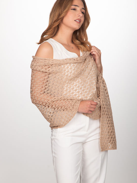 Women's Knitted Beige Scarf