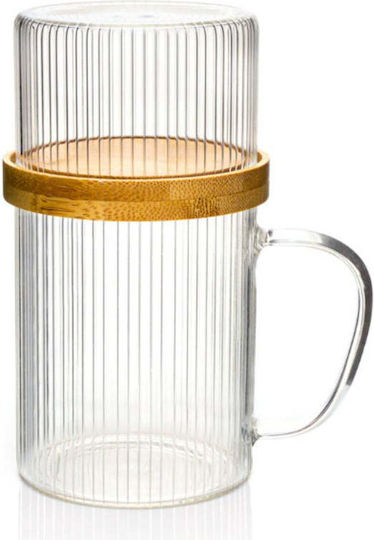 SteweHome Glas Tasse Mit Deckel Weiße 300ml 3 Stück