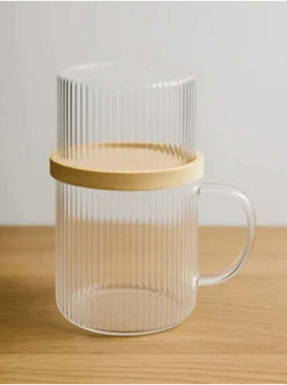 SteweHome Glas Tasse Mit Deckel Weiße 300ml 3 Stück