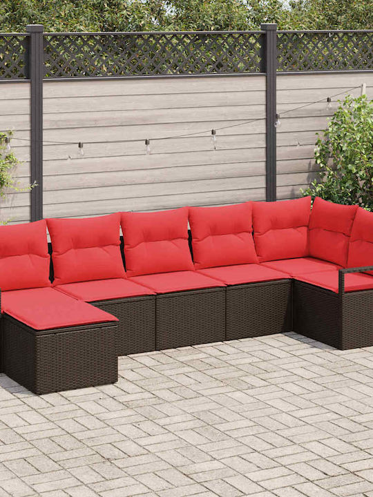Corner Outdoor Sofa Rattan with Cushions 55x55x37cm